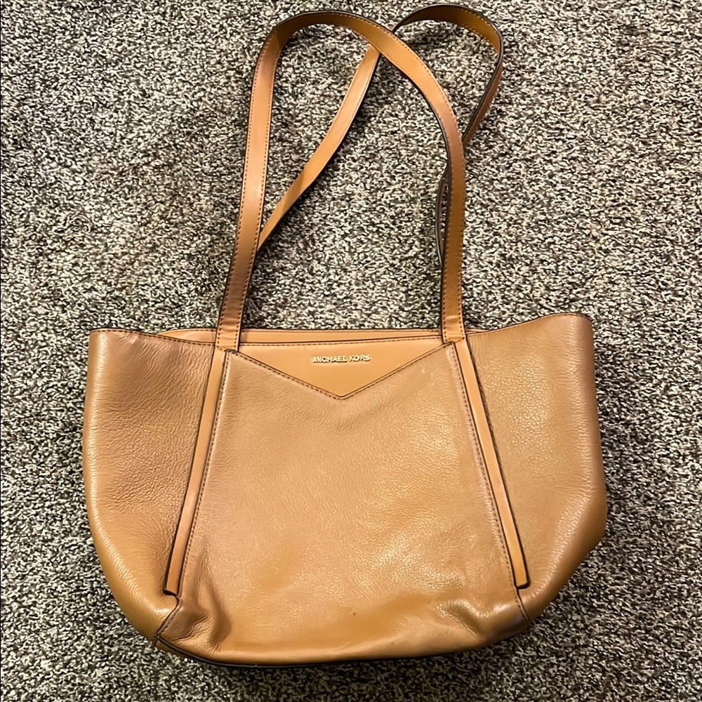 Michael Kors Tan Shoulder Bag with Pebbled Leather